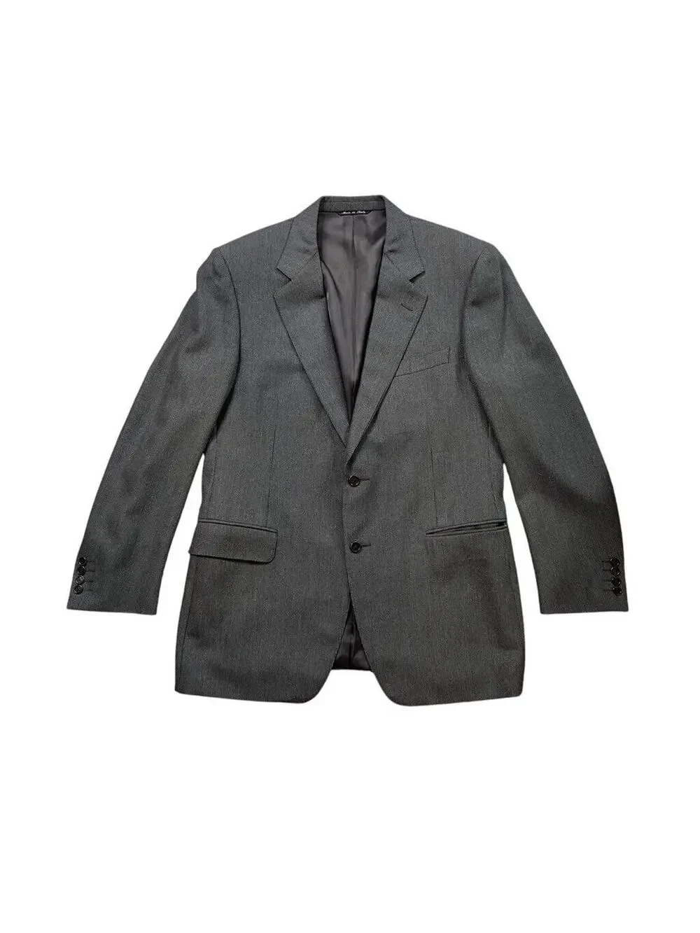 Canali Blazer Mens 42 Graphite Grey Wool 2 Button Notch Lapel Jacket‎ Made Italy